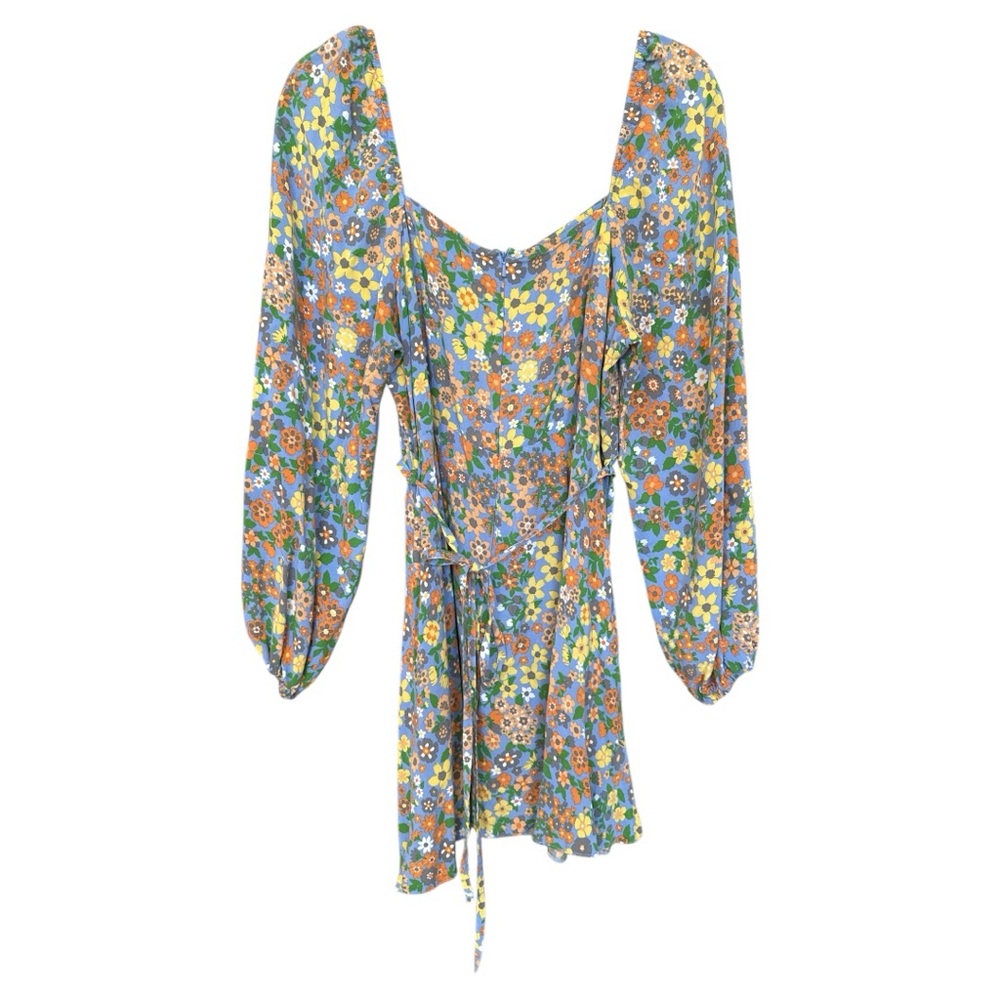 ASOS Floral Long Sleeve Mini Dress size 14 - Picture 3 of 5